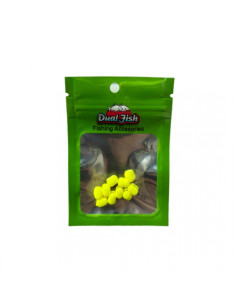 Dual-Sponge Dual Fish, 6mm, Galben Fluo, 10buc