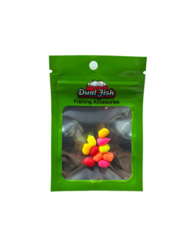 Dual-Sponge Dual Fish, 6mm, Mix, 10buc