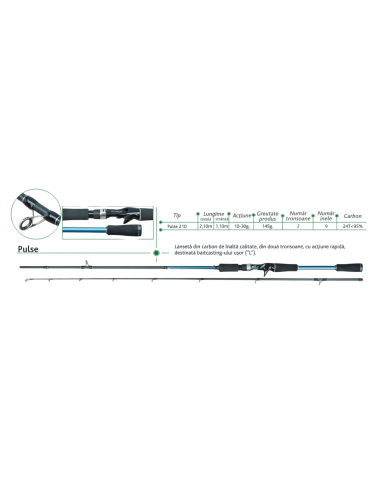 Lanseta Baracuda Pulse, 2.10m, 10-30g, 2buc