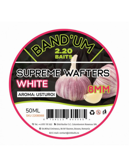 Wafters 2.20 Baits Supreme Bandum Wafters, White, 8mm, 50ml