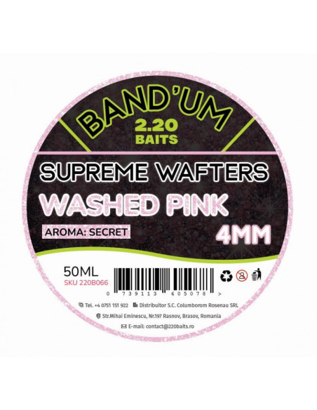 Wafters 2.20 Baits Supreme Bandum Wafters, Washed Pink, 4mm, 50ml