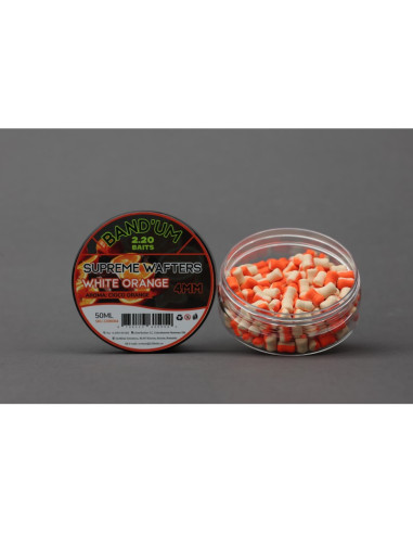 Wafters 2.20 Baits Supreme Bandum Wafters, White-Orange, 4mm, 50ml
