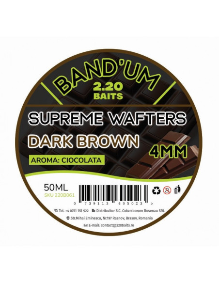 Wafters 2.20 Baits Supreme Bandum Wafters, Dark Brown, 4mm, 50ml