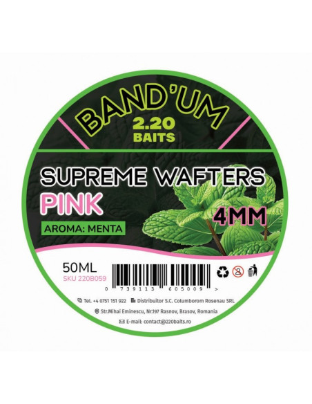 Wafters 2.20 Baits Supreme Bandum Wafters, Pink, 4mm, 50ml Wafters 2.20 Baits Supreme Bandum Wafters, Pink, 4mm, 50ml