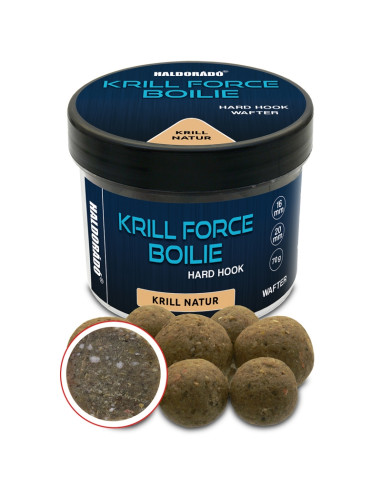 Boilies De Carlig Haldorado Krill Force Boilie Hard Hook Wafter, Krill Natur, 16-20mm, 70g