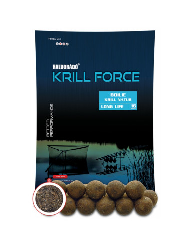 Boilies Haldorado Krill Force Boilie Long Life, Krill Natur, 16mm, 700g