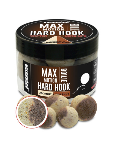 Boilies De Carlig Haldorado Max Motion Boilie Hard Hook Wafter, Cocos & Alune Tigrate, 24-30mm, 150g