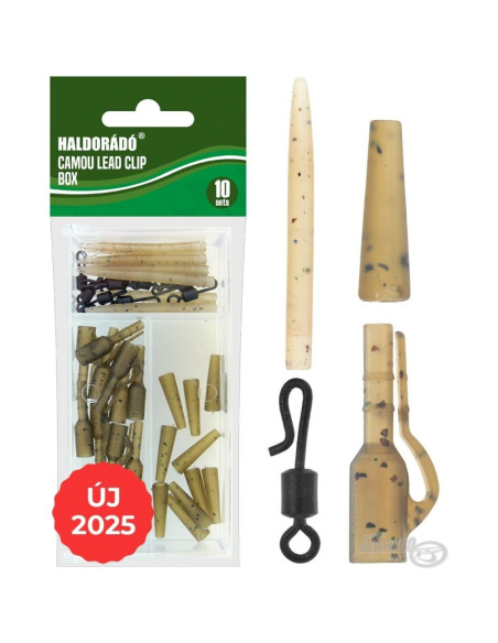 Set Accesorii Monturi Haldorado Camou Lead Clip Box, 10buc/pachet