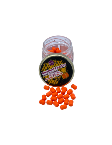 Mini Dumbell FeederX Method Feeder, Strawberry & Betaina, Portocaliu, 7mm, 60buc