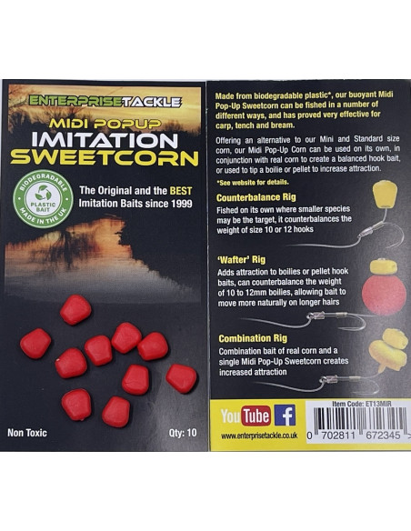 Porumb artificial Enterprise Tackle Midi Pop Up Sweetcorn - Red Porumb artificial Enterprise Tackle Midi Pop Up Sweetcorn - Red