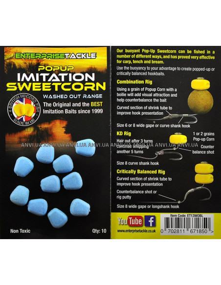 Porumb artificial Enterprise Tackle Sweetcorn Washed Out - Blue Porumb artificial Enterprise Tackle Sweetcorn Washed Out - Blue