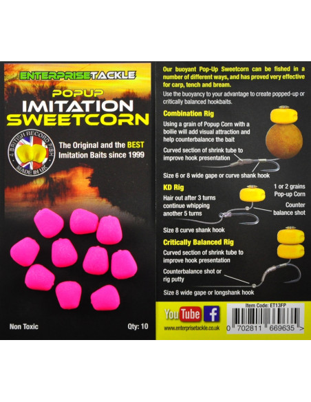 Porumb artificial Enterprise Tackle Pop-Up Sweetcorn Fluoro - Pink Porumb artificial Enterprise Tackle Pop-Up Sweetcorn Fluoro - Pink