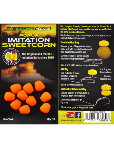 Porumb artificial Enterprise Tackle Pop-Up Sweetcorn Fluoro - Orange