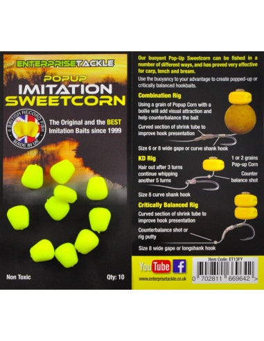Porumb artificial Enterprise Tackle Pop-Up Sweetcorn Fluoro - Yellow