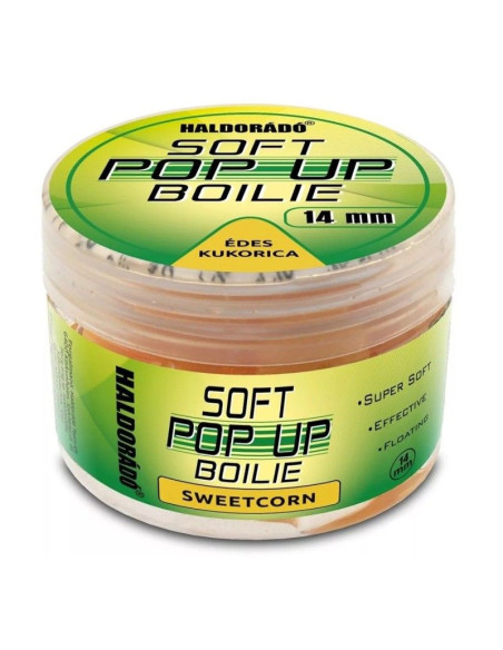 Super Soft Pop Up Boilie Haldorado, 14 mm - Porumb dulce Super Soft Pop Up Boilie Haldorado, 14 mm - Porumb dulce