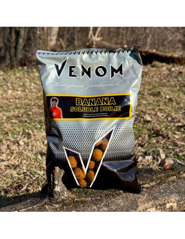 Feedermania Boilies Venom Solubil, Banana, 20mm, 950g
