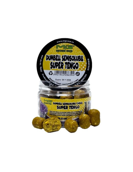 Boilies De Carlig Dumbell Semisolubil MG Carp Super Tengo, 14-18mm, 200g Boilies De Carlig Dumbell Semisolubil MG Carp Super Tengo, 14-18mm, 200g