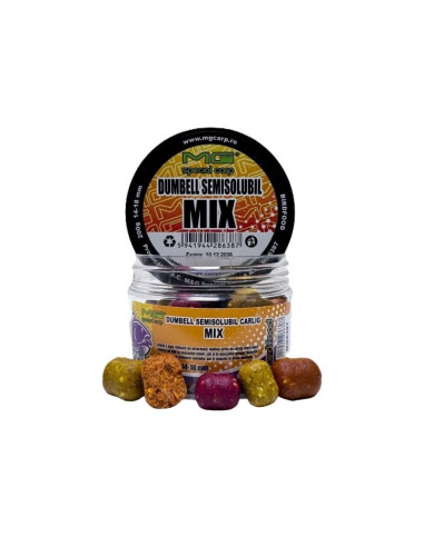 Boilies De Carlig Dumbell Semisolubil MG Carp Mix, 14-18mm, 200g