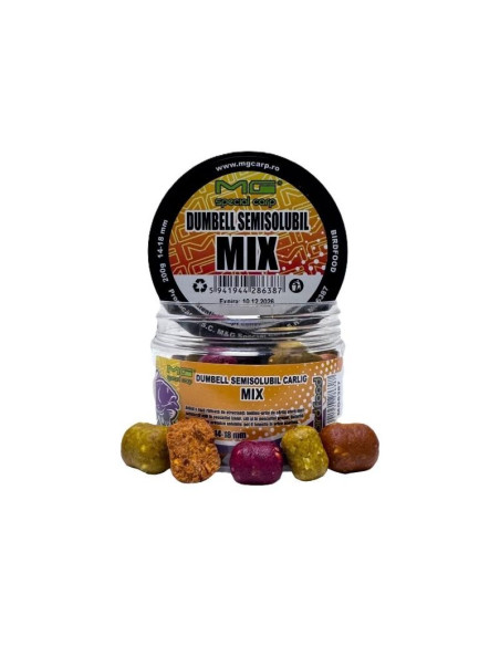 Boilies De Carlig Dumbell Semisolubil MG Carp Mix, 14-18mm, 200g Boilies De Carlig Dumbell Semisolubil MG Carp Mix, 14-18mm, 200g