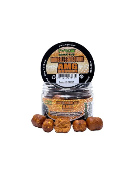 Boilies De Carlig Dumbell Semisolubil MG Carp AMG aRoma, 14-18mm, 200g Boilies De Carlig Dumbell Semisolubil MG Carp AMG aRoma, 14-18mm, 200g