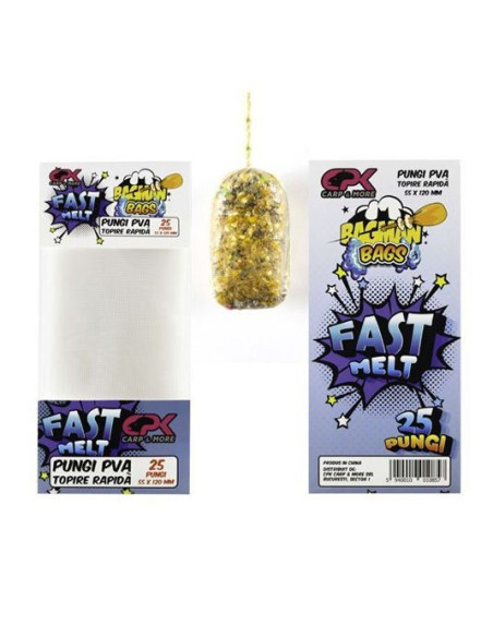 Pungi PVA CPK Bagman Bags Fast Melt, 55x120mm, 25buc/plic