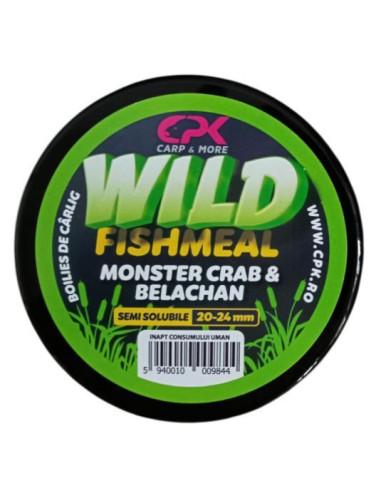 Boilies Semisolubil CPK Wild Fishmeal, Monster Crab-Belachan, 20-24mm, 170g