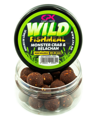 Boilies Semisolubil CPK Wild Fishmeal, Monster Crab-Belachan, 20-24mm, 170g