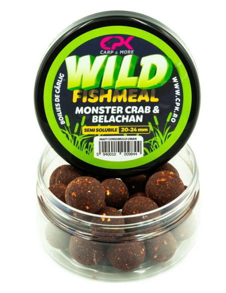 Boilies Semisolubil CPK Wild Fishmeal, Monster Crab-Belachan, 20-24mm, 170g Boilies Semisolubil CPK Wild Fishmeal, Monster Crab-Belachan, 20-24mm, 170g
