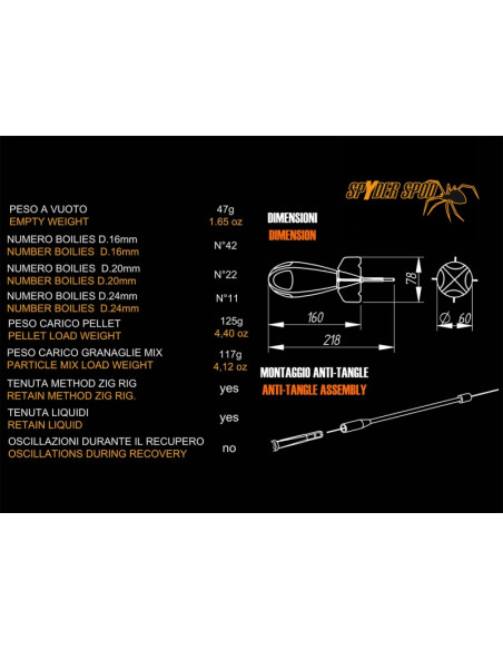 Racheta Advance Fishing Spider Spod Medium Orange and Black Racheta Advance Fishing Spider Spod Medium Orange and Black