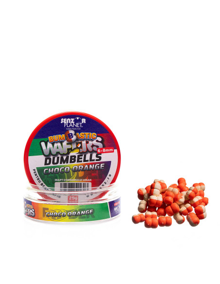 Wafters Senzor Bumbastic Dumbells, Choco Orange, 6-8mm, 25g