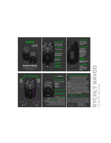 Set 4 avertizori + statie ZFish Bite Alarm Set Zx8