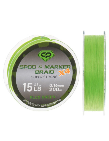 Fir Textil Carp Pro Diamond Spod & Marker Braid X4 Fluo Green, 200m, 0.16mm
