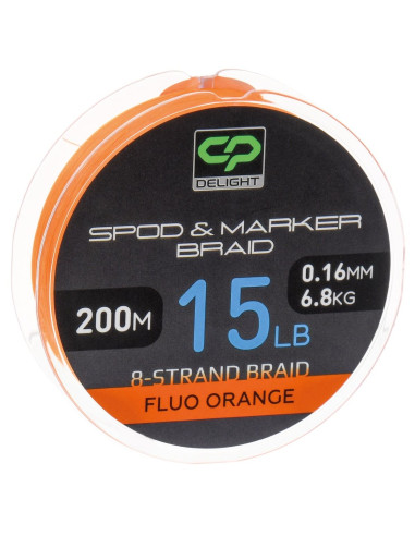 Fir Textil Carp Pro Delight Spod & Marker Braid X8 Fluo Orange, 200m, 0.16mm