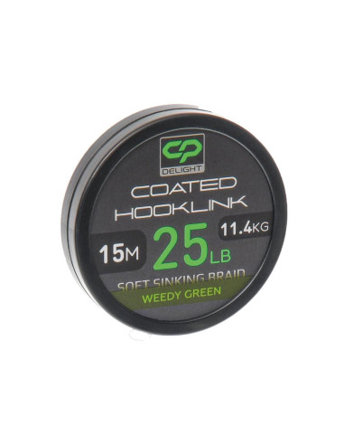 Fir Textil Carp Pro Delight cu Camasa Coated Hooklink Soft Sinking Weedy Green, 15m