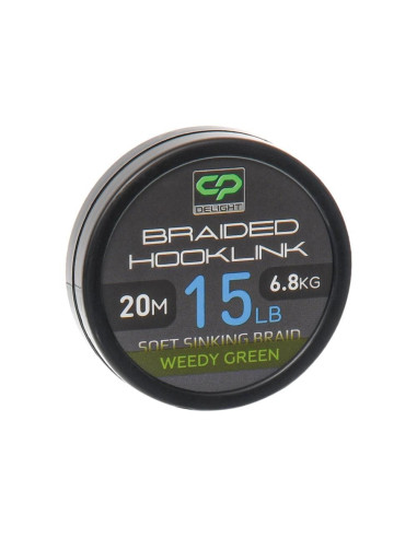 Fir Textil Carp Pro Delight Braided Hooklink Soft Sinking Weedy Green, 20m