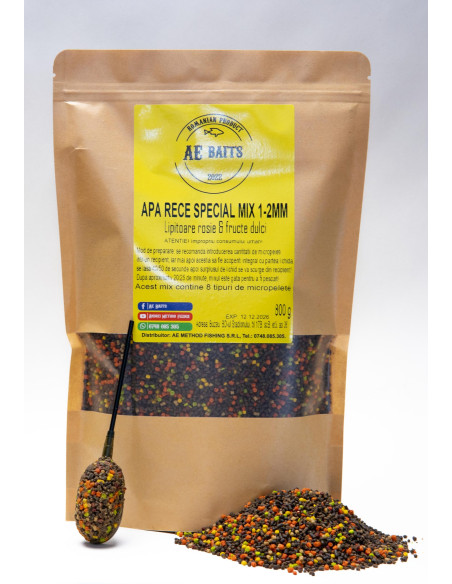 Pelete AE Baits, Lipitoare Rosie & Fructe dulci, 1-2mm, 800g Pelete AE Baits, Lipitoare Rosie & Fructe dulci, 1-2mm, 800g