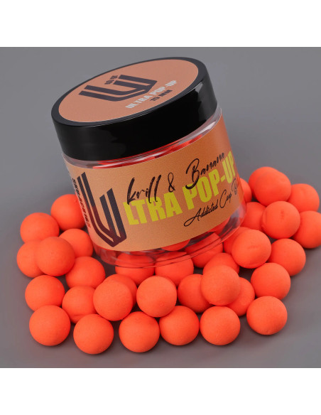 Pop-Up Addicted Carp Baits Ultra, Krill & Banana, 15mm, 40gr Pop-Up Addicted Carp Baits Ultra, Krill & Banana, 15mm, 40gr