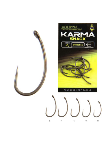 Carlige Carp Academy Karma SnagX Barbless, 10buc/pac