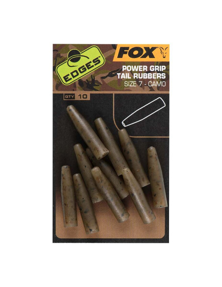 Conuri Fox Camo Power Grip Tail Rubbers, Nr. 7, 10buc/plic