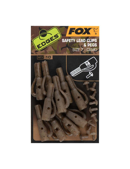 Clips Plumb Pierdut Fox Edges Camo Slik Lead Clip+Pegs, Nr.7, 10buc/plic Clips Plumb Pierdut Fox Edges Camo Slik Lead Clip+Pegs, Nr.7, 10buc/plic