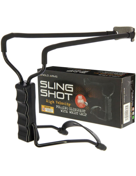 Prastie Anglo Arms cu maner ergonomic , corzi elastice si suport pentru antebrat Prastie Anglo Arms cu maner ergonomic , corzi elastice si suport pentru antebrat