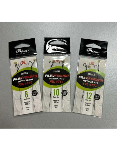 Carlige Legate Filex Feeder Method Braided Rig With Bait Band, 2buc/pac