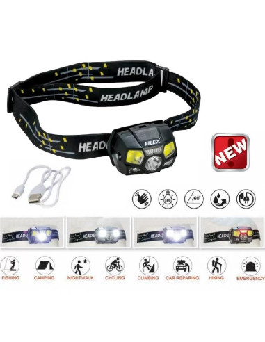 Lanterna De Cap Reincarcabila Cu Senzor De Miscare Filfishing Filex Headlamp 120lm