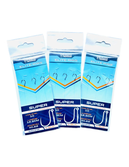 Carlige Legate iBaits Elite Rigs Barbless Quick-Stop, 12,5cm Mono 0,22 mm (3 buc/plic) Carlige Legate iBaits Elite Rigs Barbless Quick-Stop, 12,5cm Mono 0,22 mm (3 buc/plic)