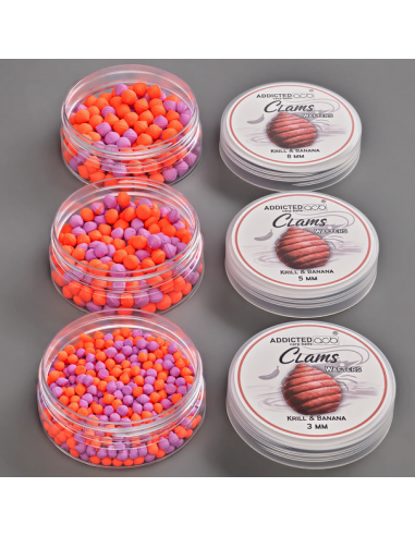 Wafters Addicted Carp Baits Clams, Krill Banana, 20/25g