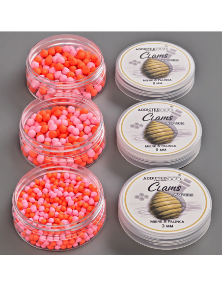 Wafters Addicted Carp Baits Clams, Miere Palinca, 20/25g Wafters Addicted Carp Baits Clams, Miere Palinca, 20/25g