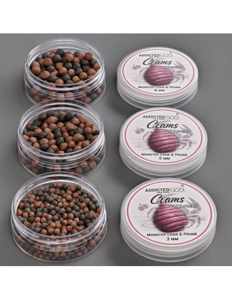 Wafters Addicted Carp Baits Clams, Monster Crab Pruna, 20/25g Wafters Addicted Carp Baits Clams, Monster Crab Pruna, 20/25g