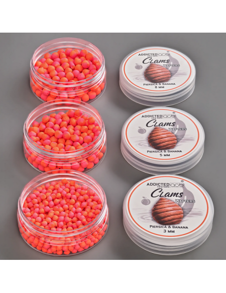 Wafters Addicted Carp Baits Clams, Piersica Banana, 20/25g Wafters Addicted Carp Baits Clams, Piersica Banana, 20/25g