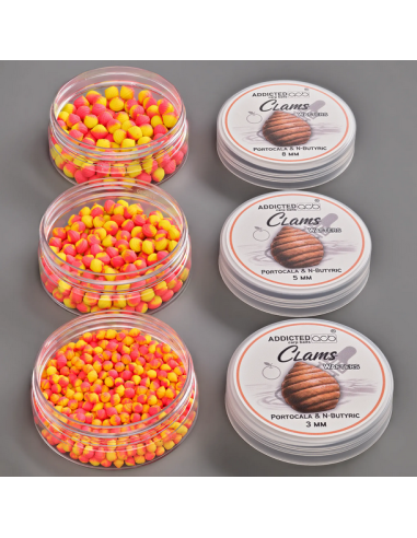 Wafters Addicted Carp Baits Clams, Portocala N Butyric, 20/25g
