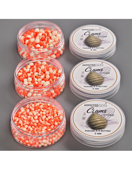 Wafters Addicted Carp Baits Clams, Porumb N butyric, 20/25g Wafters Addicted Carp Baits Clams, Porumb N butyric, 20/25g